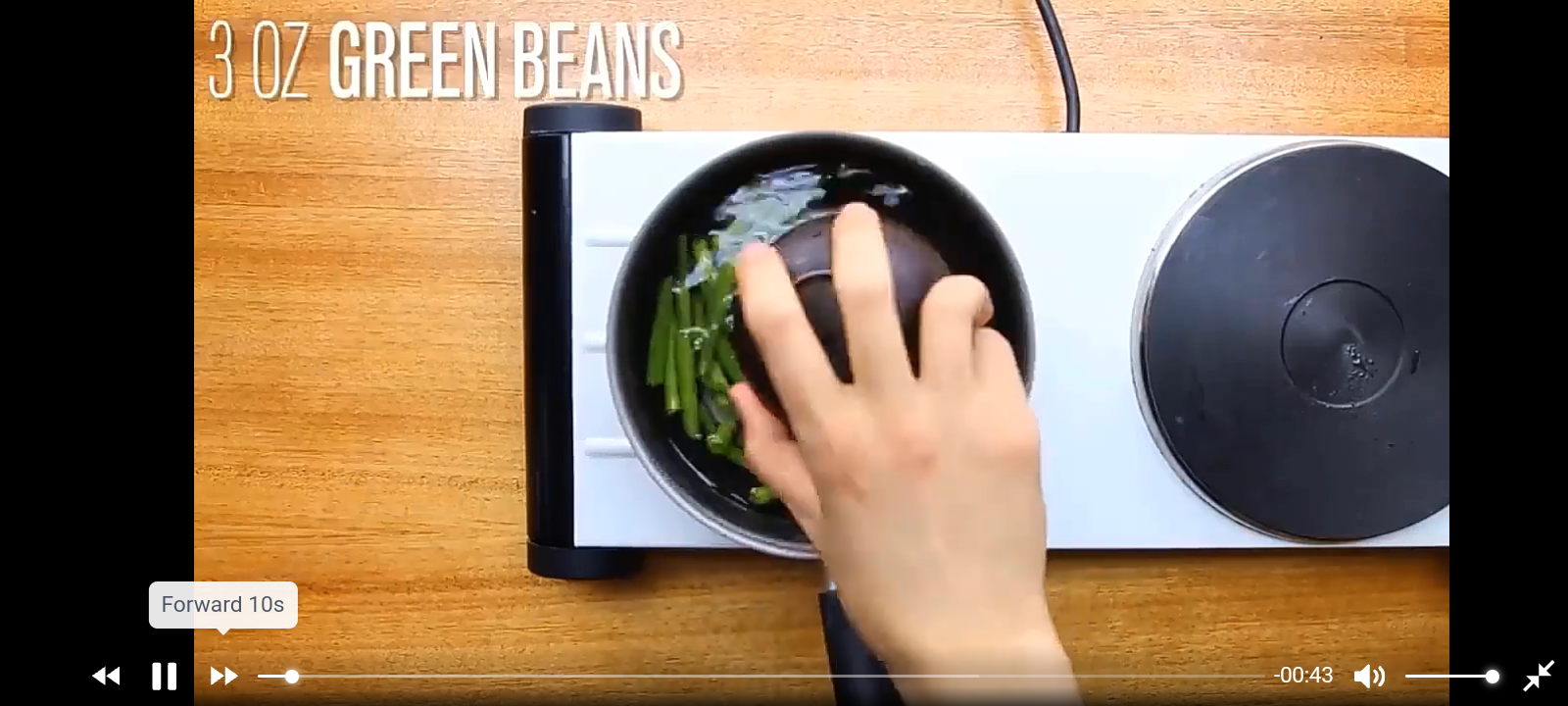 Add 3.oz Green Beans in pot