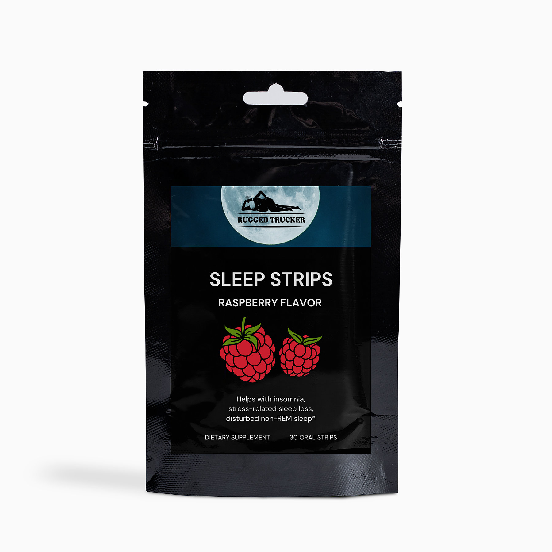 Rugged Trucker's Sleep Strips Raspberry Flavor